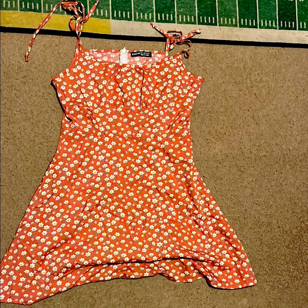 SHEIN Orange Floral Dress